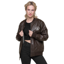 Load image into Gallery viewer, Never Been Average Leather Bomber Jacket Black/Brown